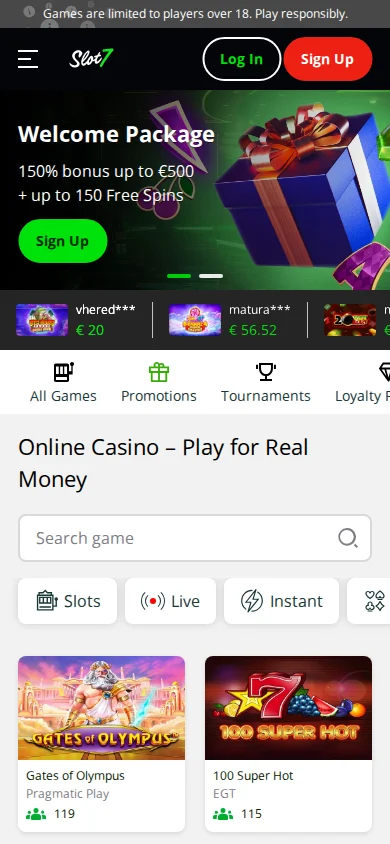 Scarica l'app di Slot7